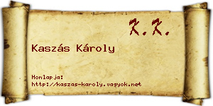 Kaszás Károly névjegykártya