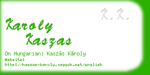 karoly kaszas business card